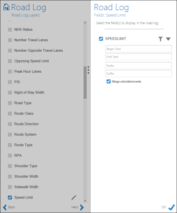 Adding a linear event for the road log report